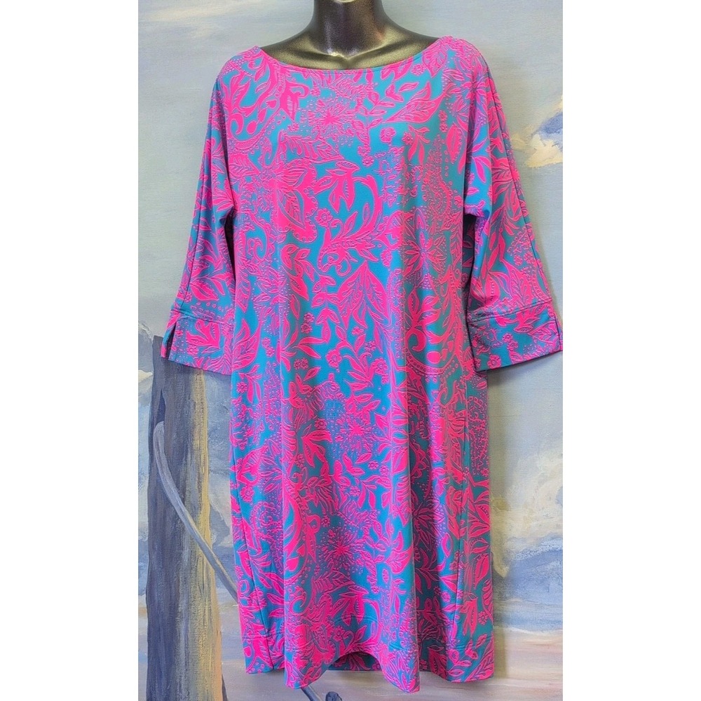 New! Lilly Pulitzer M Braedyn Aura Pink Leaf An Impression Dress $198